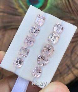11.50ct Extremely Rare Pink Topaz Faceted Loose Gemstones lot Katlang Pakistan