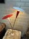 1950's Extremely Rare And Elegant Floor Lamp Red/white Brass Table Industrial It