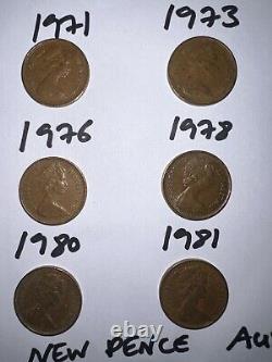 1971- 1981 New Pence 1p Extremely Rare Collection Collectors Investment