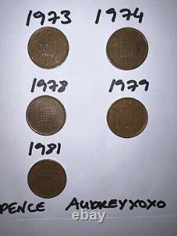 1971- 1981 New Pence 1p Extremely Rare Collection Collectors Investment