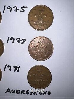 1971- 1981 New Pence 2p Extremely Rare Collection Collectors Investment