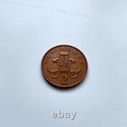 1971 2 New Pence Coin Queen ELIZABETH II D. G. REG. F. D. EXTREMELY RARE Coin