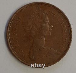1971 EXTREMELY RARE 2 PENCE COIN QUEEN ELIZABETH ll with the words NEW PENCE