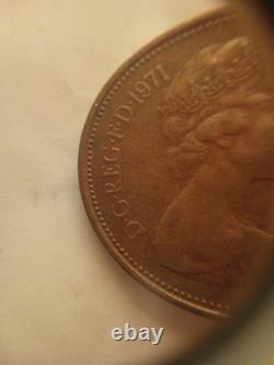 1971 NEW PENCE 2p British Elizabeth II Coin Extremely Rare (Great Condition)