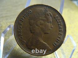 1980 2p New Pence Coin (EXTREMELY RARE) British Money'Rare MINTING ERROR Coin