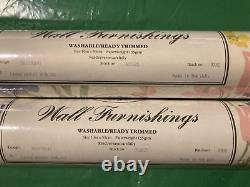 2 Rolls of VINTAGE Laura Ashley Wallpaper 1980 Extremely rare Batch No. 8365