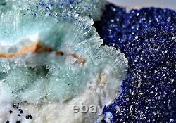 251 Gr Extremely Rare Aragonite, Blue Azurite Crystals On Matrix Helmand @AFG