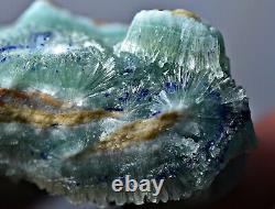 251 Gr Extremely Rare Aragonite, Blue Azurite Crystals On Matrix Helmand @AFG