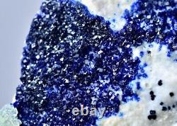 251 Gr Extremely Rare Aragonite, Blue Azurite Crystals On Matrix Helmand @AFG