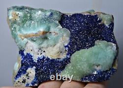 251 Gr Extremely Rare Aragonite, Blue Azurite Crystals On Matrix Helmand @AFG