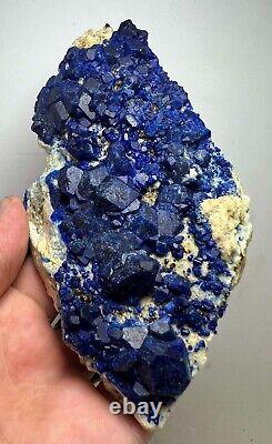 257 GR. Extremely Rare! Blue Hauyne Crystals Cluster On Matrix From Afghanistan