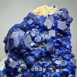 257 GR. Extremely Rare! Blue Hauyne Crystals Cluster On Matrix From Afghanistan