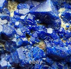 257 GR. Extremely Rare! Blue Hauyne Crystals Cluster On Matrix From Afghanistan