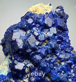 257 GR. Extremely Rare! Blue Hauyne Crystals Cluster On Matrix From Afghanistan