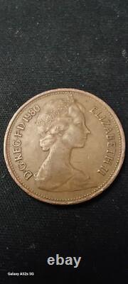 2p New Pence Error Extremely Rare 1980 New Pence/two Pence Mint Error