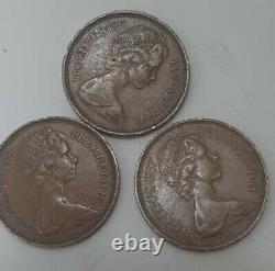 3 pc 1971 2 p New Pence Coin EXTREMELY RARE Original old coin Vintage collectors