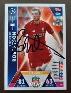 Andrew Robertson Liverpool Topps Uefa CL Autograph Card New & Extremely Rare