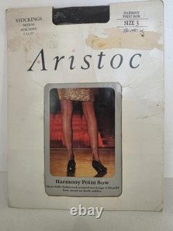 Aristoc HARMONY POINT BOW Stockings Size 3 9.5 Black. Brand New. EXTREMELY RARE