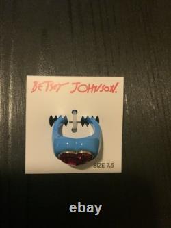 Betsey Johnson Xoxo Blue Heart Ring Size 7.5- Extremely Rare G2