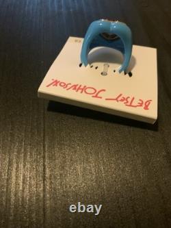 Betsey Johnson Xoxo Blue Heart Ring Size 7.5- Extremely Rare G2
