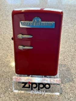 Brand New 03 ZIPPO Lighter Extremely Rare ZIPPO RETRO Fridge/Freezer Bright Red
