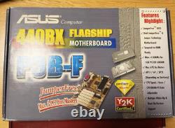 Brand new boxed ASUS P3B-F motherboard. Complete set, unopened. Extremely rare