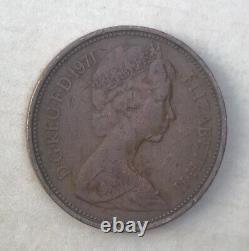 British 1971 2P New Pence Extremely Rare 2p Coin