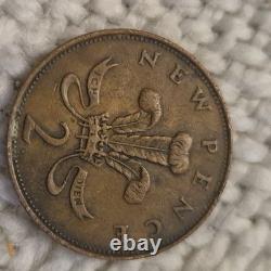 British 1971 2P New Pence, New Penny Extremely Rare 2p Coin