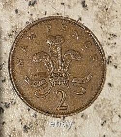 British 1975 2P New Pence, New Penny Extremely Rare 2p Coin