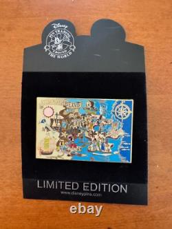 Disney Neverland Map (peter Pan) Jumbo Pin Le Of 500 Extremely Rare New