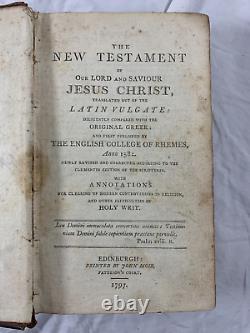 Douay Rheims New Testament Bible 1797 In Good Condition Extremely Rare