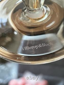 EXTREMELY RARE! 2 Villeroy & Boch New Cottage Martini Glasses / Amber Stems