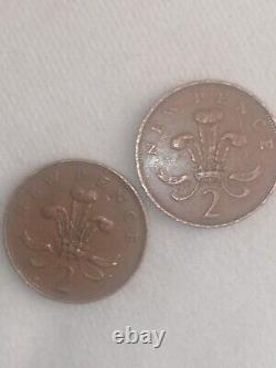 EXTREMELY RARE AND VALUABLE! PAIR of 1971 2 new pence coins