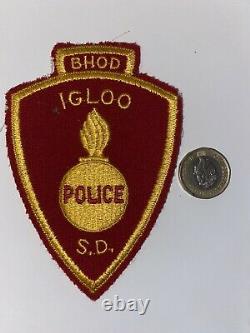 EXTREMELY RARE Embroidered BHOD IGLOO POLICE S DAKOTA VINTAGE Patch Collectible