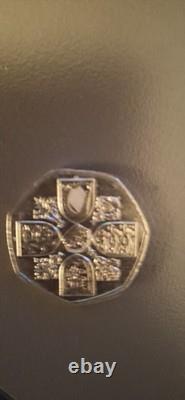 EXTREMELY RARE, King Charles III 50 pence coin shiny and new