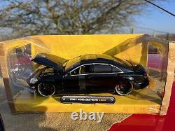 EXTREMELY RARE Mercedes Benz Car S550 S55 AMG 536HP 2007 Black DC 124 Jada New