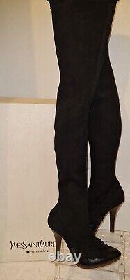 EXTREMELY RARE TOM FORD for YSL Ad Campaign Thigh High Suede Boots. Size 37/UK 4