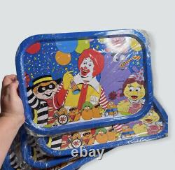 EXTREMELY RARE Vintage McDonald's Birthday Promotional Metal TV Diner Trays NEW