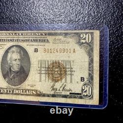 Extremely RARE ERROR 1929 $20 New York National Currency ALIGNMENT