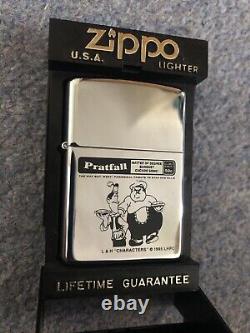 Extremely RARE LAUREL AND HARDY PITFALL 1995 ZIPPO LIGHTER NEW UNUSED IN BOX