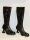 Extremely Rare New In Box John Fluevog Sweety Black/purple Leather Boots, Sz 10