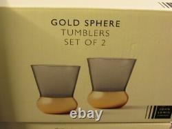 Extremely RARE Superb NEW & Boxed John Lewis GOLD SPHERE CARAFE & 8 TUMBLERS