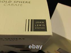 Extremely RARE Superb NEW & Boxed John Lewis GOLD SPHERE CARAFE & 8 TUMBLERS