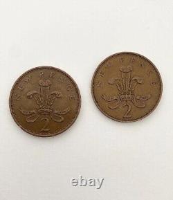 Extremely Rare 1971 & 1980 2p New Pence Original Coins