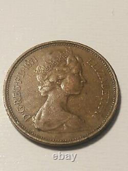 Extremely Rare 1971 NEW PENCE 2p British Elizabeth II Coin First Release-1971