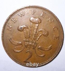 Extremely Rare 1971 new pence 2p coin, Circulated. Original Copper Coin