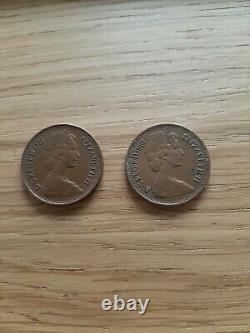 Extremely Rare 2x1981 2 New Pence Coin 1st Production Of New Pence Not Two Pence