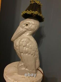Extremely Rare Abigail Ahern Limited Edition Ceramic Pelican Lamp, Original shade