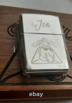 Extremely Rare Camel Zippo Joe Triangle 1997 Sterling Silver In Walnut Box