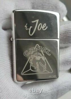 Extremely Rare Camel Zippo Joe Triangle 1997 Sterling Silver In Walnut Box